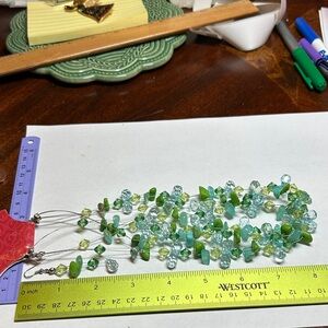 Charming Charlie Green and Blue Beaded Earrings